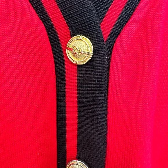 Criselda for Rustan's Red and Black Cardigan with Gold Buttons Large - Picture 5 of 11